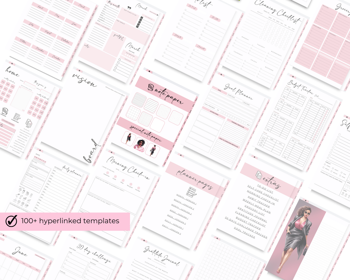 Digital Planner iPad Planner Goodnotes Planner, African American Girl Boss Lady Digital Planner Functional iPad Digital planner, Notability Planner