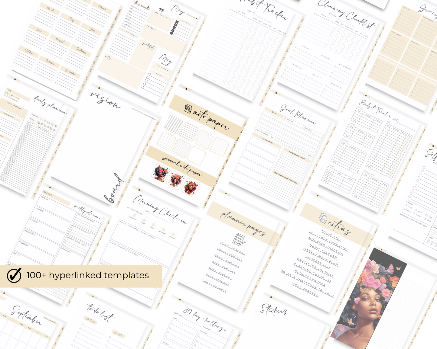 Digital Planner iPad Planner Goodnotes Planner, African American Girl Boss Lady Digital Planner Functional iPad Digital planner, Notability Planner