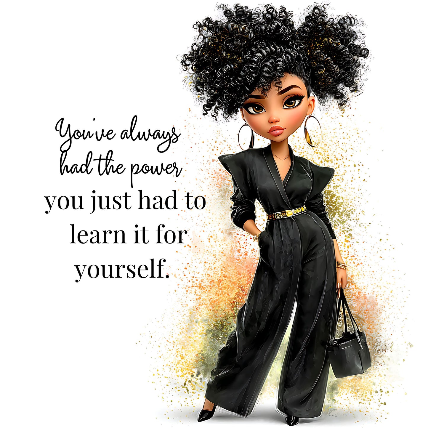 Boss Babe Digital Stickers for Goodnotes | 25 Aesthetic Black Girl Planner Stickers | iPad Digital Planning PNGs | Girl Boss Motivation Pack