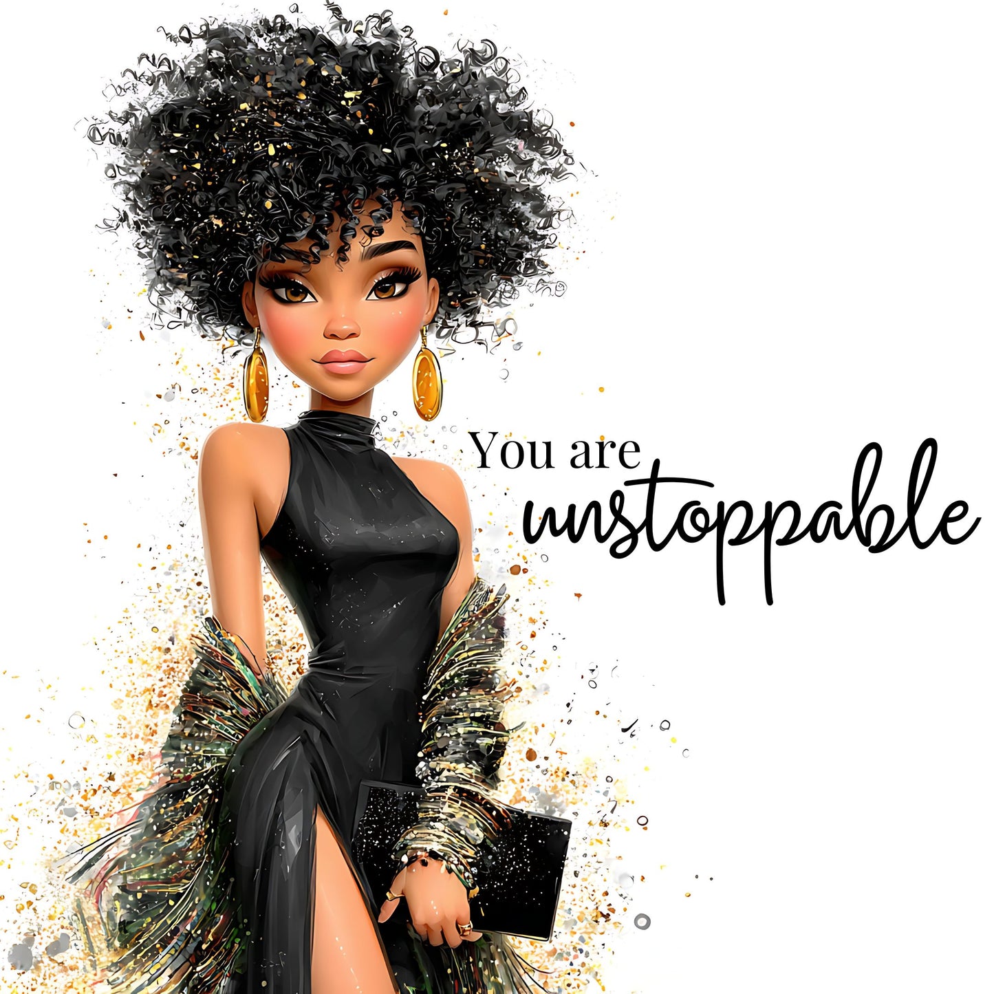 Boss Babe Digital Stickers for Goodnotes | 25 Aesthetic Black Girl Planner Stickers | iPad Digital Planning PNGs | Girl Boss Motivation Pack