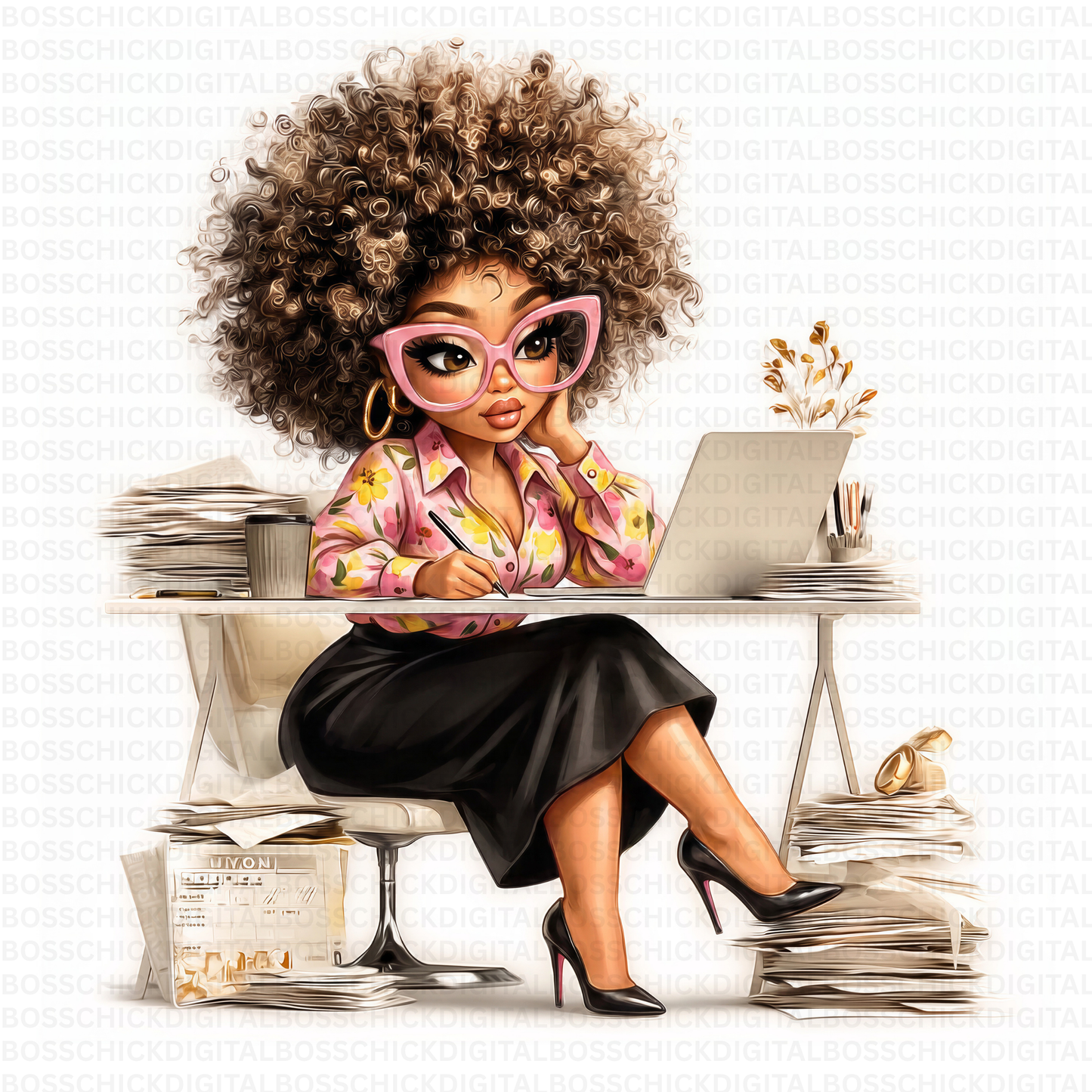 Boss Babe Quirky PNG Collection | 20 Quirky Black Woman PNG Bundle | Cute Boss Babe Clipart | African American Business Woman Digital Art | Planner Girl PNG | Commercial Use