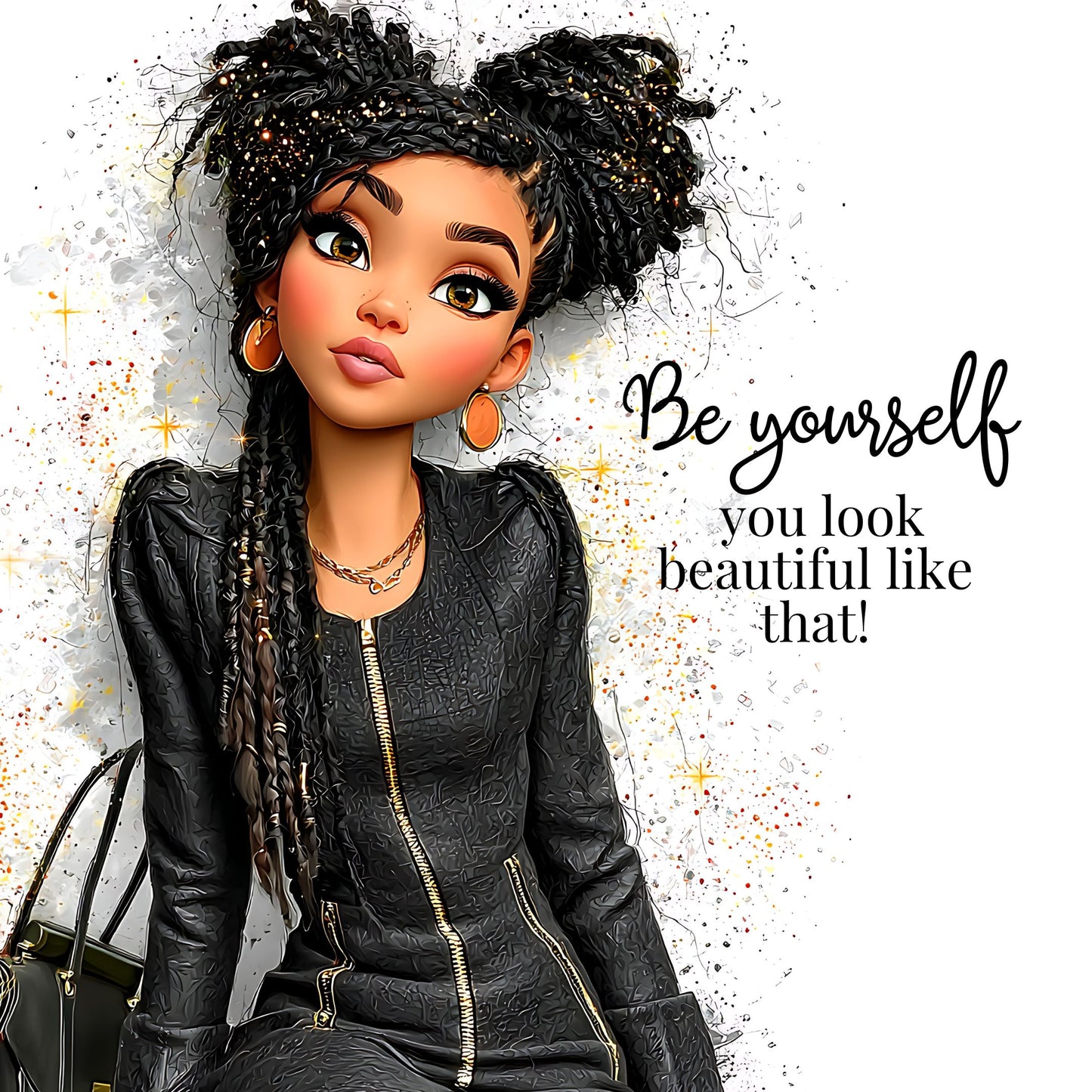 Boss Babe Digital Stickers for Goodnotes | 25 Aesthetic Black Girl Planner Stickers | iPad Digital Planning PNGs | Girl Boss Motivation Pack