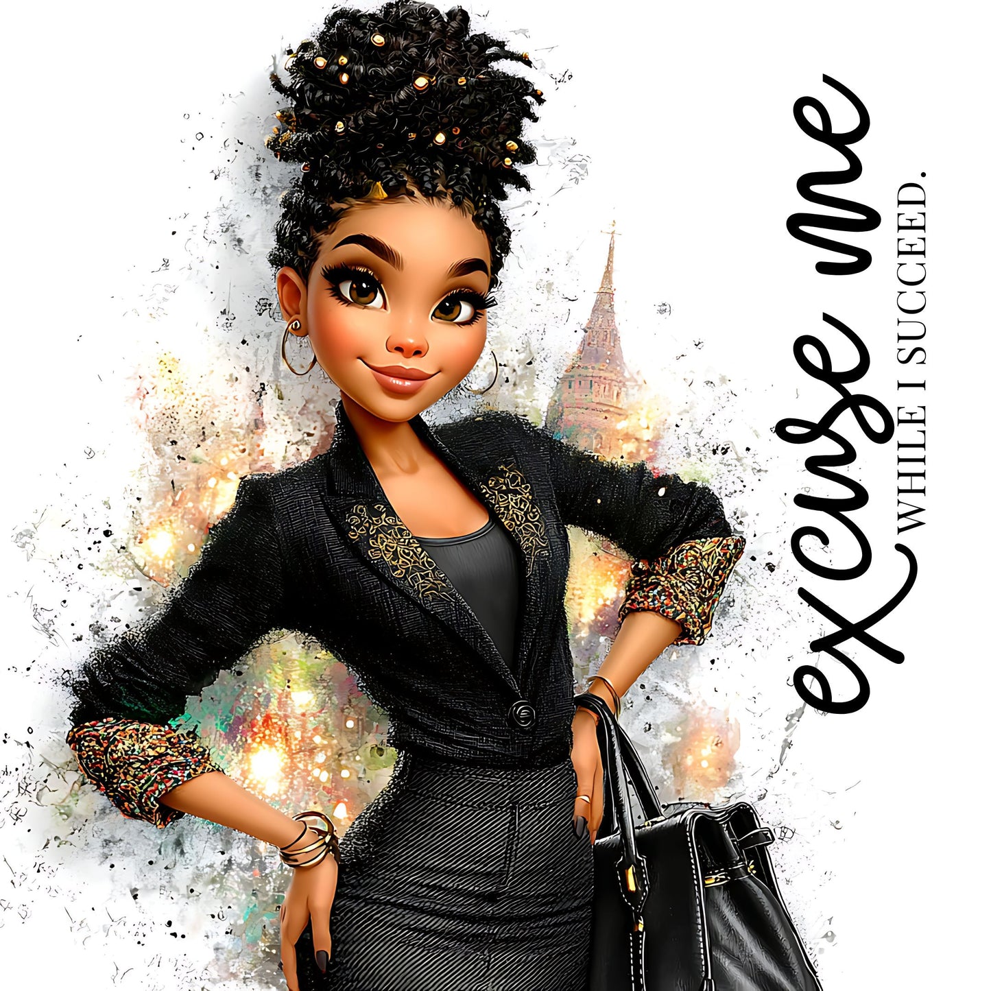 Boss Babe Digital Stickers for Goodnotes | 25 Aesthetic Black Girl Planner Stickers | iPad Digital Planning PNGs | Girl Boss Motivation Pack